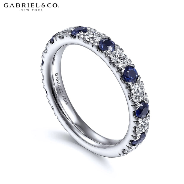 14kt French Pavé Sapphire & Diamond Ring 3.2mm