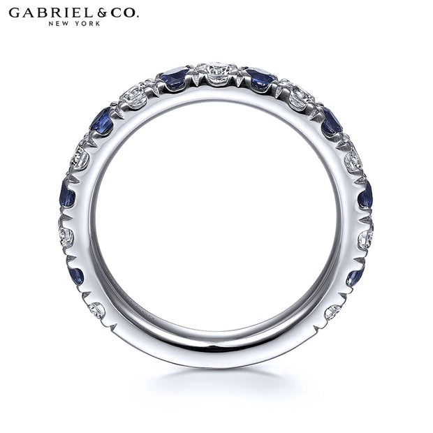 14kt French Pavé Sapphire & Diamond Ring 3.2mm
