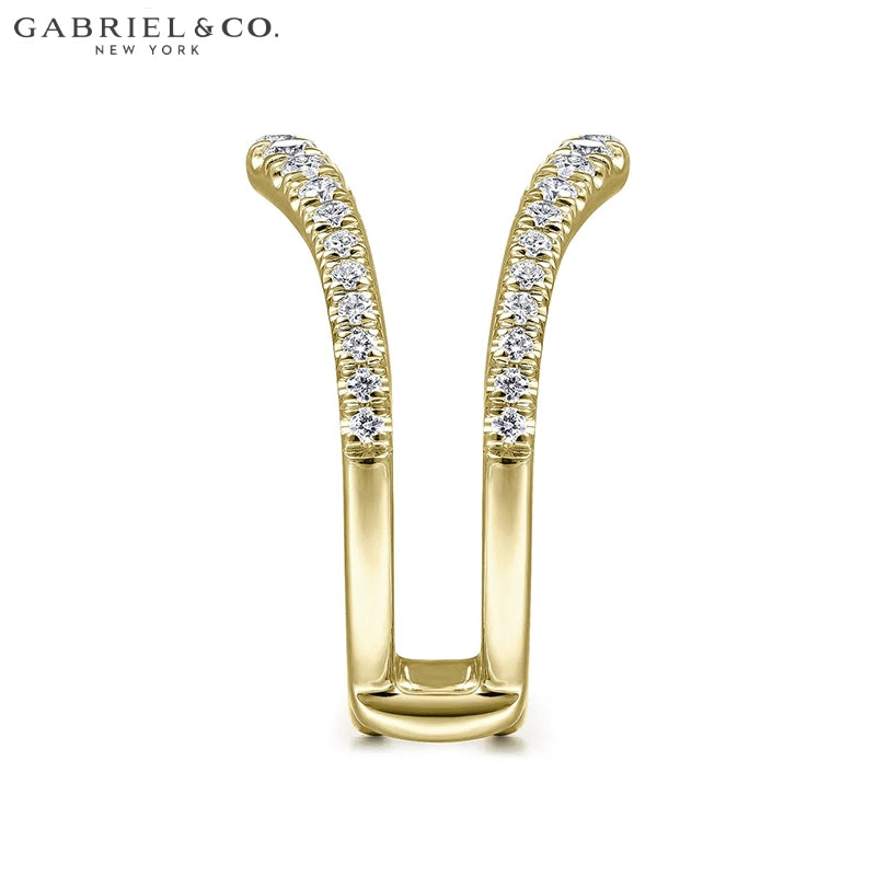 0.50ctw Natural Diamond French Pavé Curved Ring Jacket 6.0mm