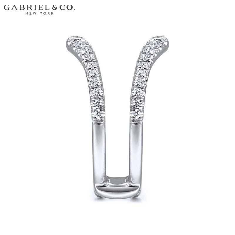 0.50ctw Natural Diamond French Pavé Curved Ring Jacket 6.0mm