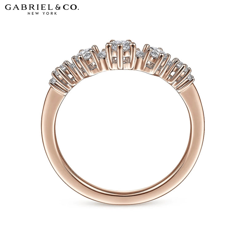 0.40ctw Natural Diamond Curved Ring 1.5mm