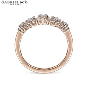 14kt Curved Diamond Ring 1.5mm