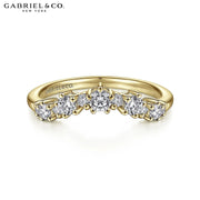14kt Curved Diamond Ring 1.5mm