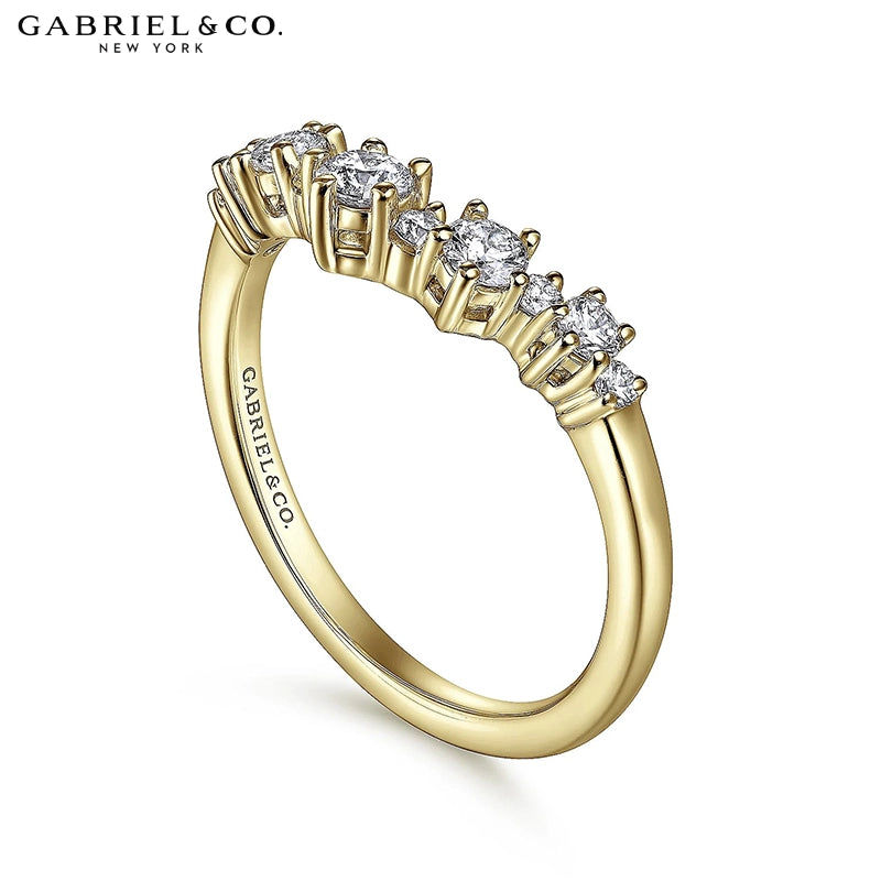 0.40ctw Natural Diamond Curved Ring 1.5mm