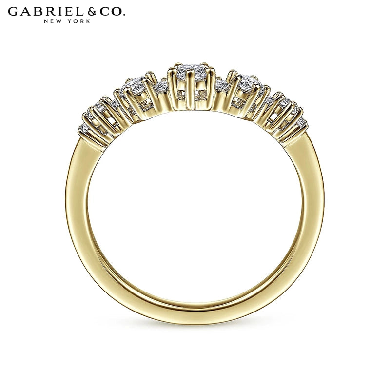 0.40ctw Natural Diamond Curved Ring 1.5mm