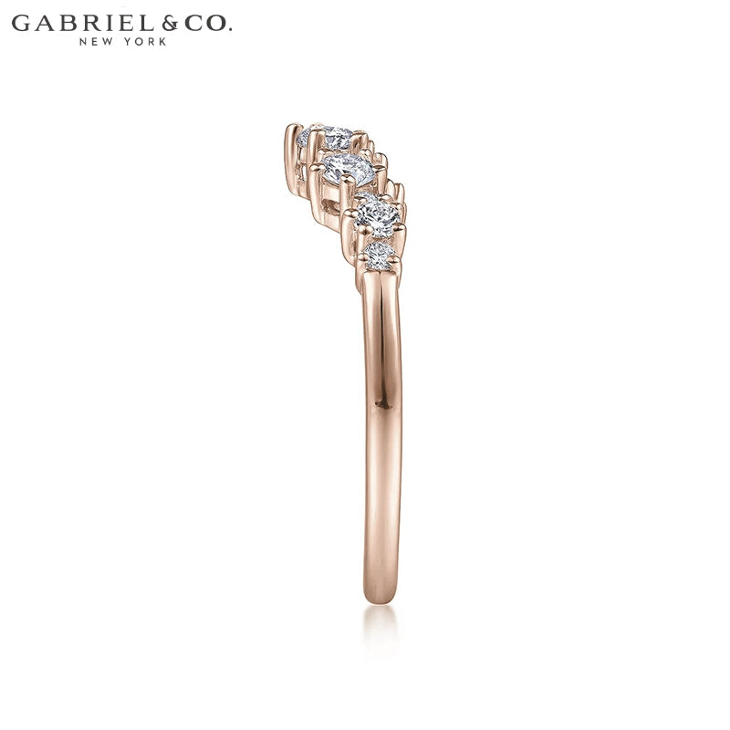 0.40ctw Natural Diamond Curved Ring 1.5mm