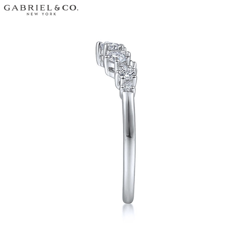 0.40ctw Natural Diamond Curved Ring 1.5mm