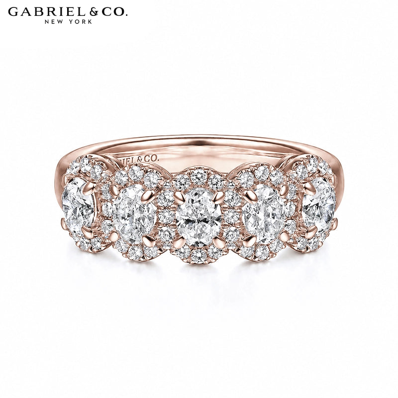 0.95ctw Natural Oval Diamond Pavé Halo Ring 6.7mm