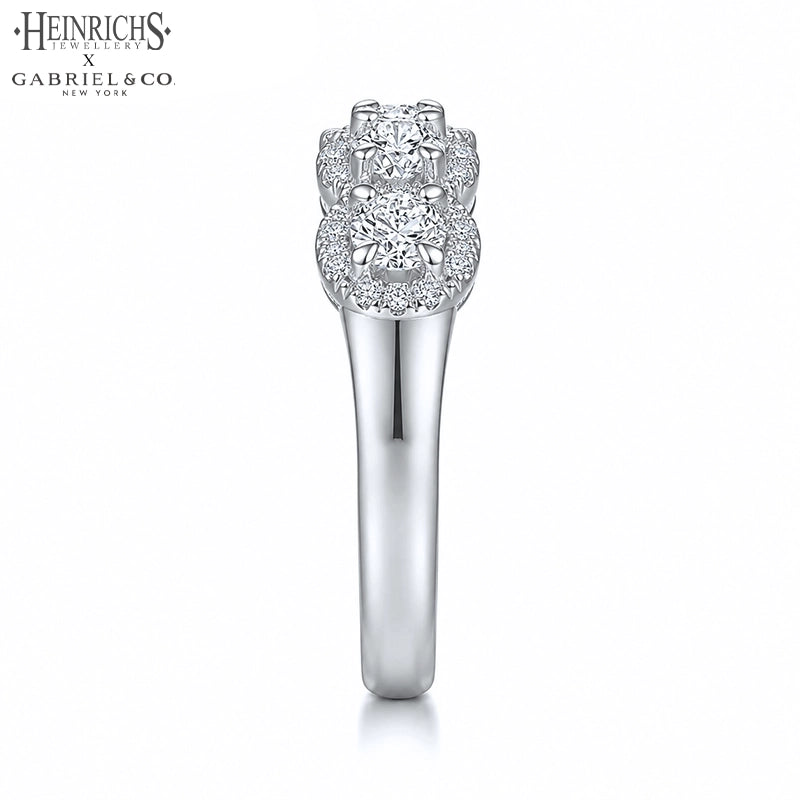 1.04ctw Lab Grown Diamond Pavé Halo Ring 5.9mm