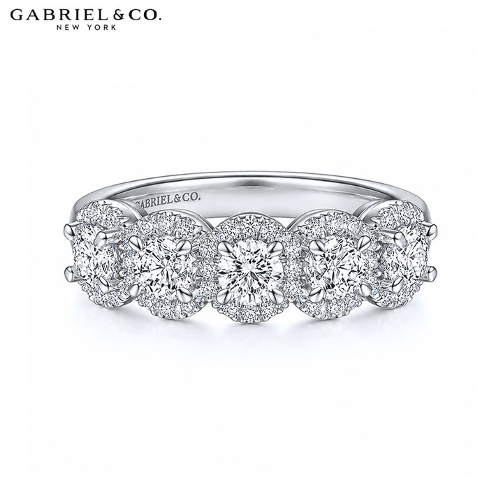 1.00ctw Natural Diamond Pavé Halo Ring 5.9mm