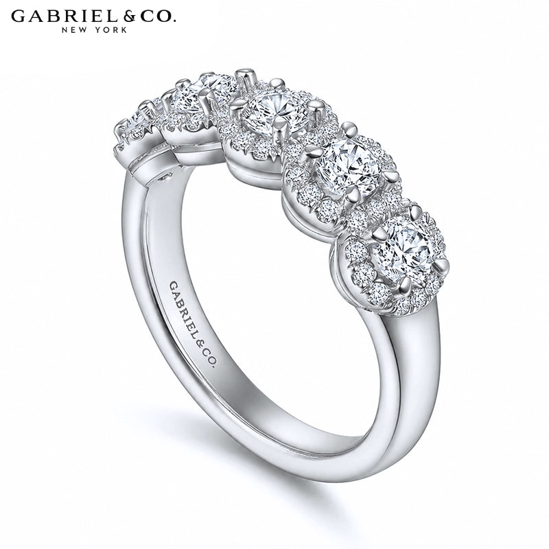 1.04ctw Natural Diamond Pavé Halo Ring 5.9mm