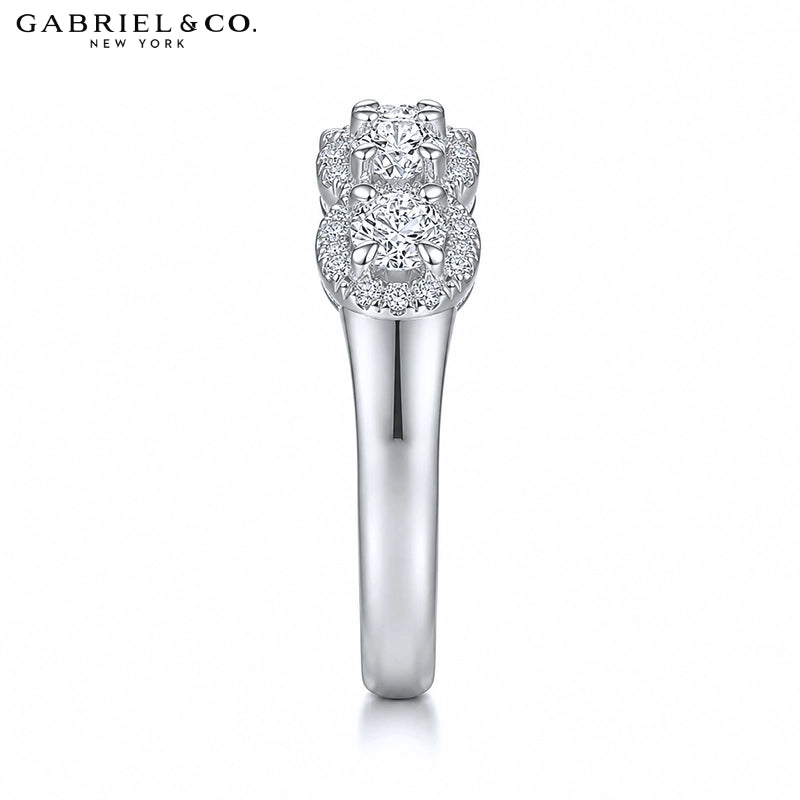 1.04ctw Natural Diamond Pavé Halo Ring 5.9mm