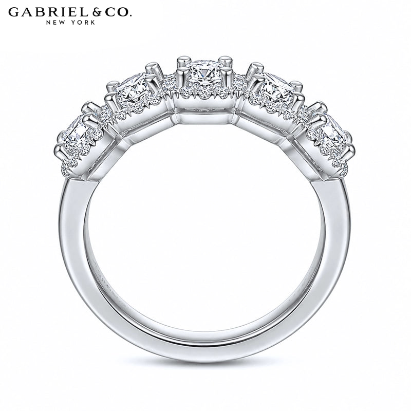 1.04ctw Natural Diamond Pavé Halo Ring 5.9mm