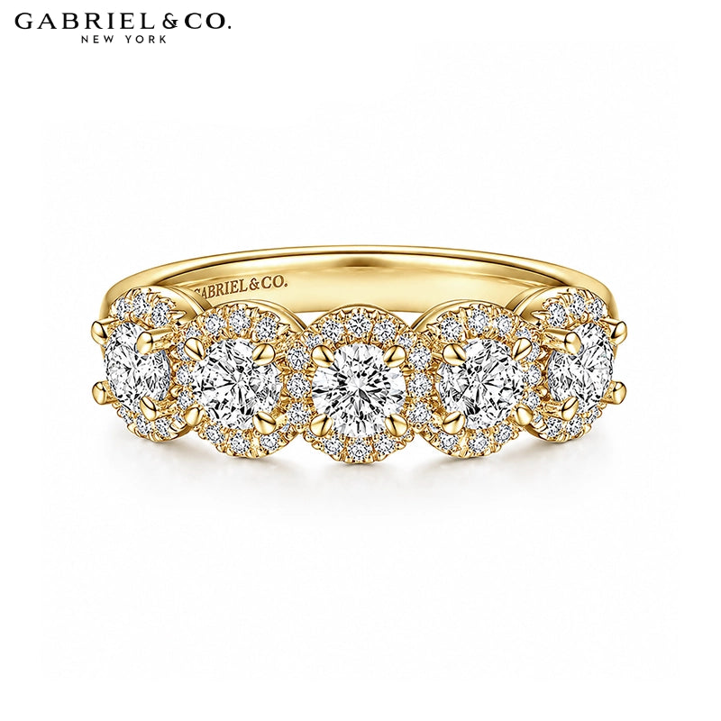 1.04ctw Natural Diamond Pavé Halo Ring 5.9mm
