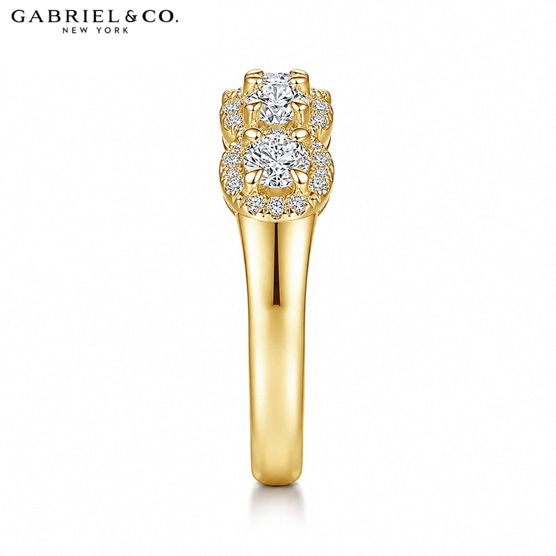 1.04ctw Natural Diamond Pavé Halo Ring 5.9mm