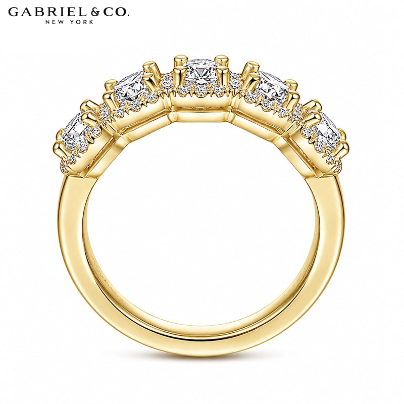 1.04ctw Natural Diamond Pavé Halo Ring 5.9mm