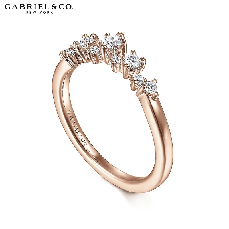 0.25ctw Natural Diamond Curved Ring 1.8mm
