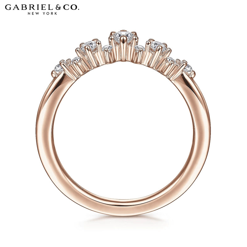 0.25ctw Natural Diamond Curved Ring 1.8mm