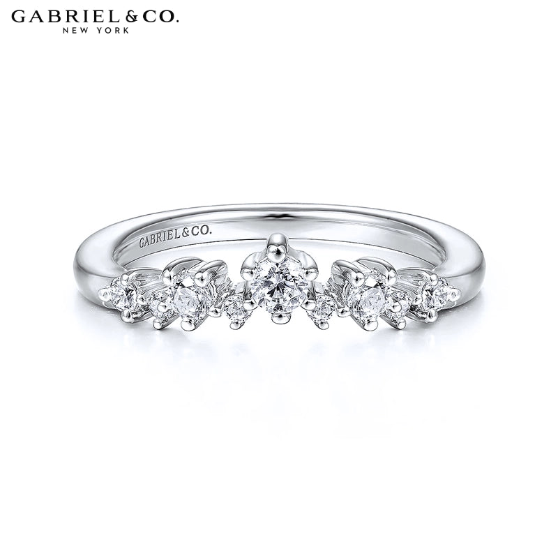 0.25ctw Natural Diamond Curved Ring 1.8mm