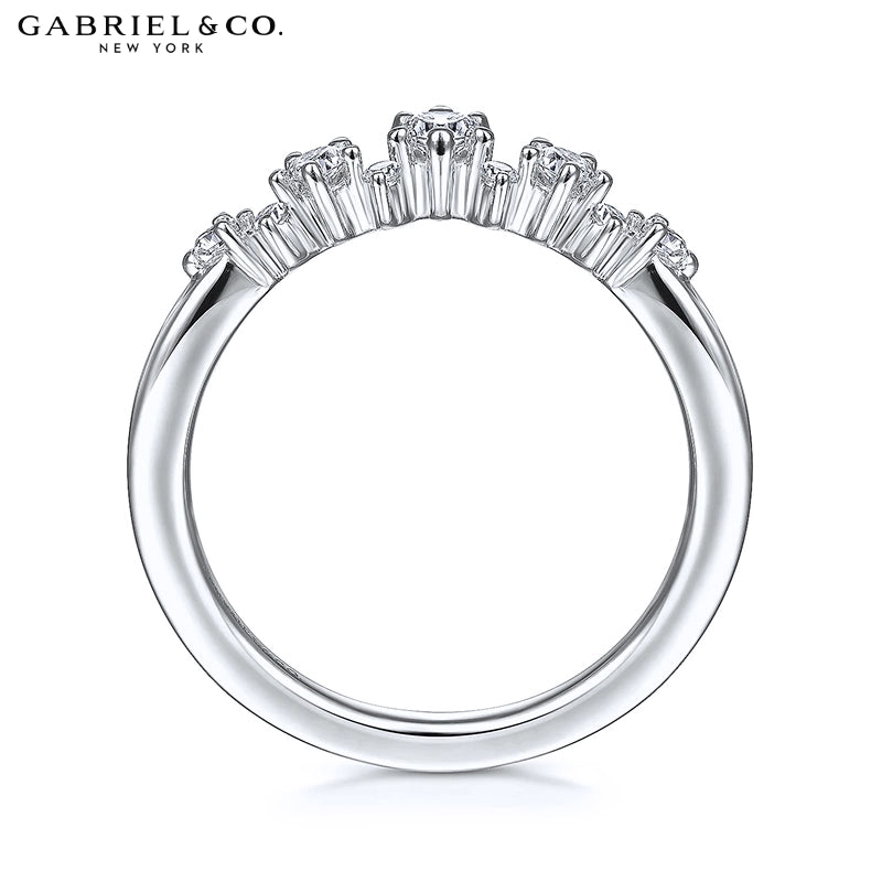 0.25ctw Natural Diamond Curved Ring 1.8mm