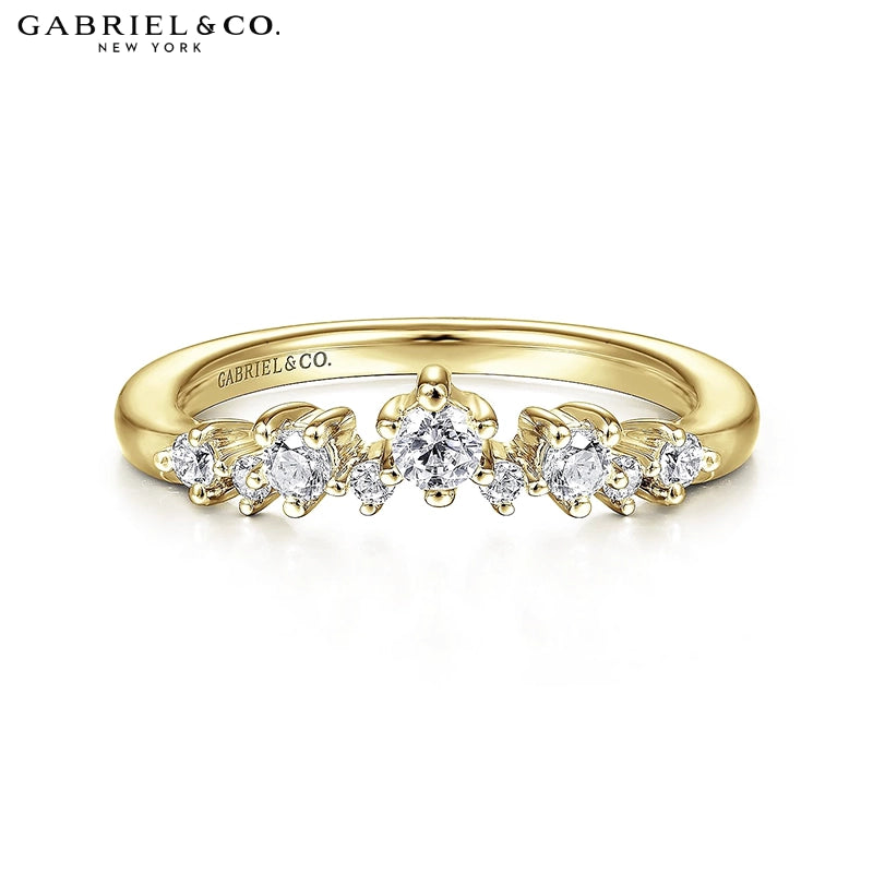0.25ctw Natural Diamond Curved Ring 1.8mm