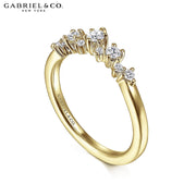 14kt Curved Diamond Ring 1.8mm