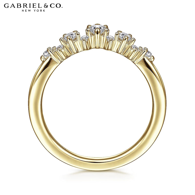 0.25ctw Natural Diamond Curved Ring 1.8mm