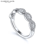 14kt Marquise Diamond Halo Ring 4.5mm
