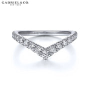 14kt Curved French Pavé Diamond Ring 1.7mm