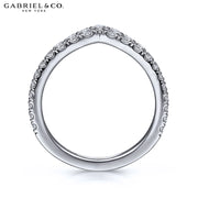 14kt Curved French Pavé Diamond Ring 1.7mm