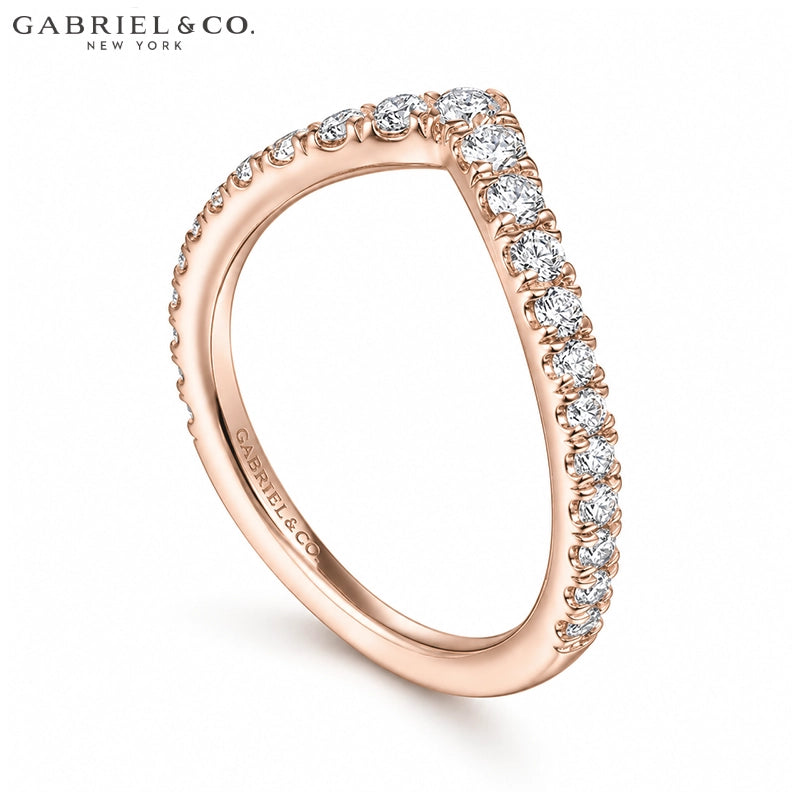0.50ctw Natural Diamond French Pavé Chevron Ring 1.7mm