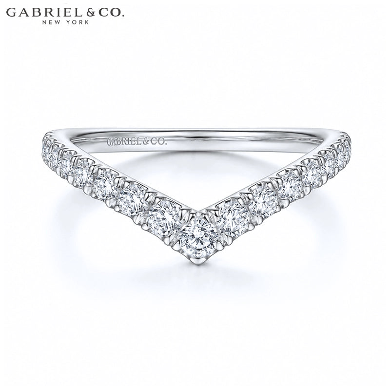 0.50ctw Natural Diamond French Pavé Chevron Ring 1.7mm