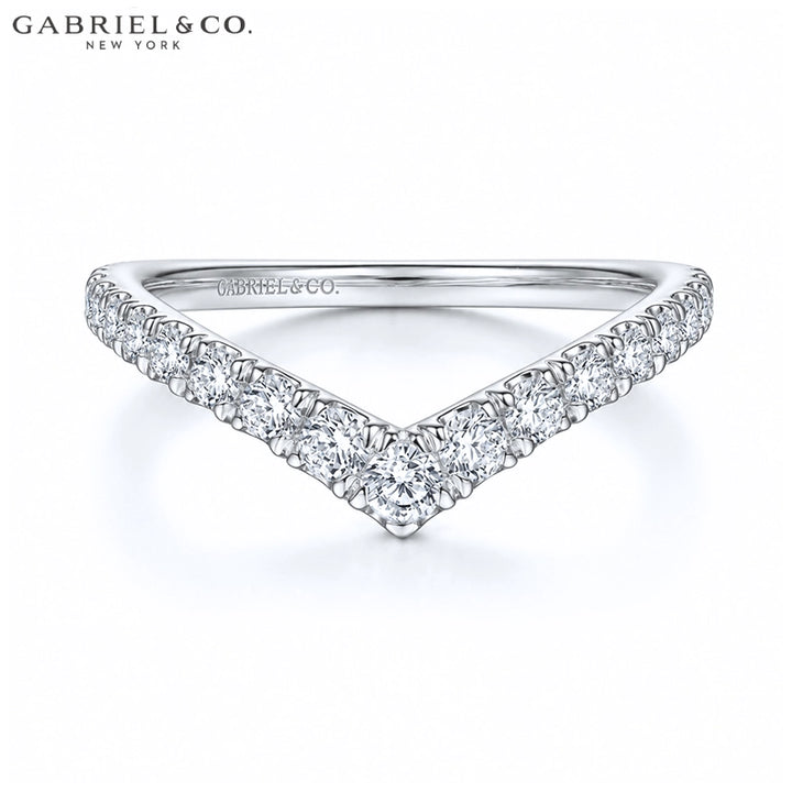 0.50ctw Natural Diamond French Pavé Chevron Ring 1.7mm