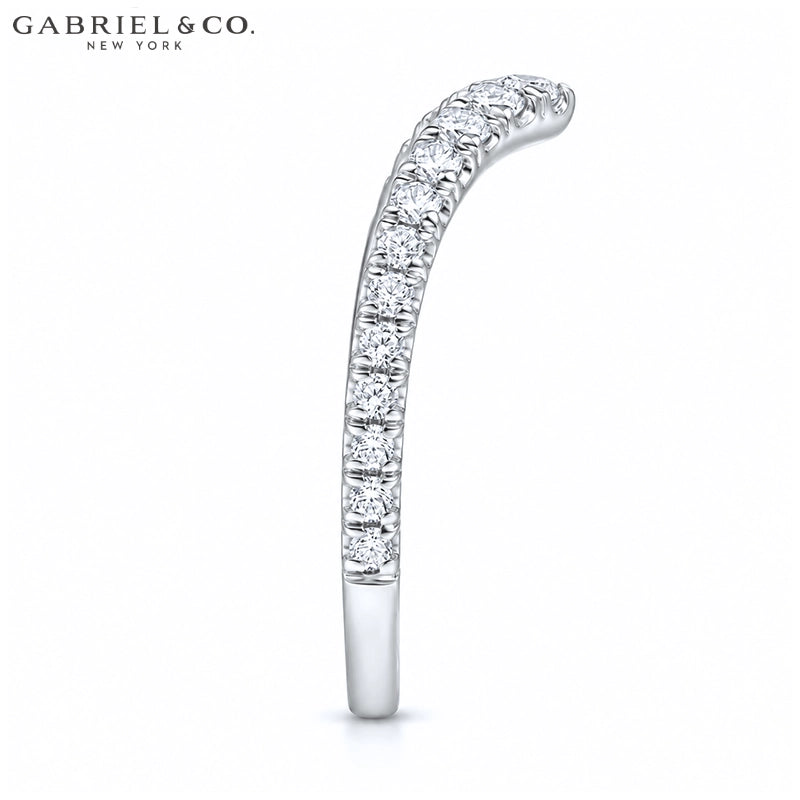 0.50ctw Natural Diamond French Pavé Chevron Ring 1.7mm