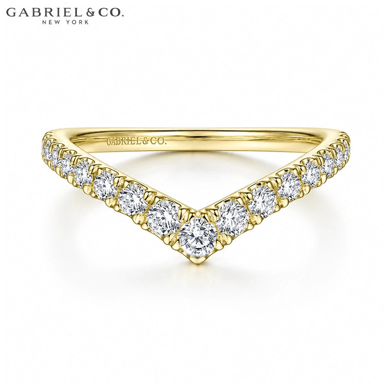 0.50ctw Natural Diamond French Pavé Chevron Ring 1.7mm