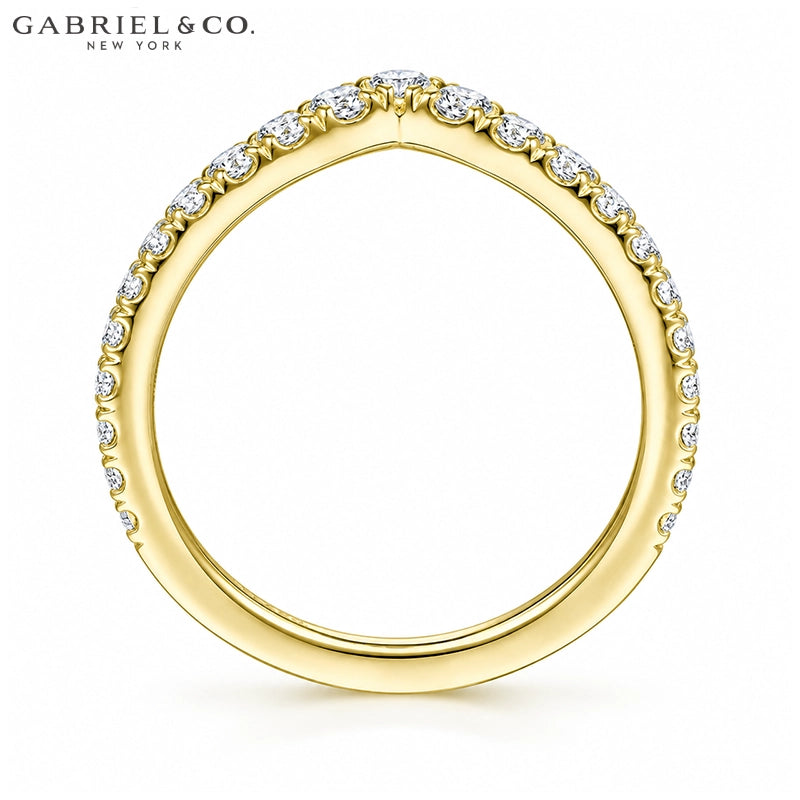 0.50ctw Natural Diamond French Pavé Chevron Ring 1.7mm