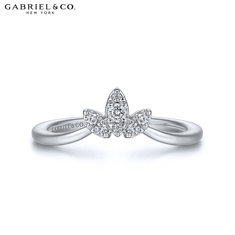 0.10ctw Natural Diamond Set Curved Ring 1.6mm
