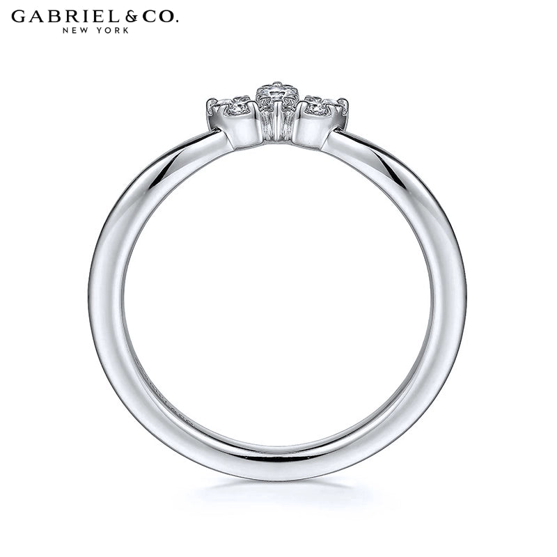 0.10ctw Natural Diamond Set Curved Ring 1.6mm