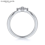 14kt Curved Diamond Ring 1.6mm