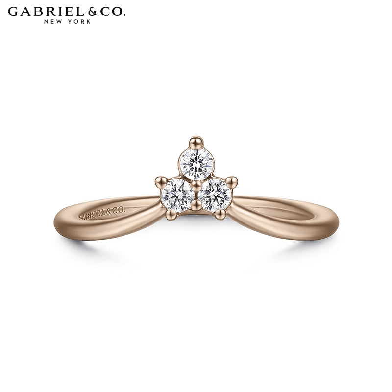 0.15ctw Natural Diamond Set Curved Ring 1.6mm