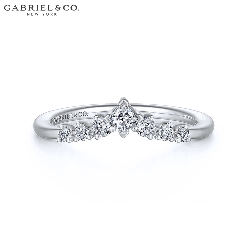 0.30ctw Natural Diamond Chevron Ring 1.6mm