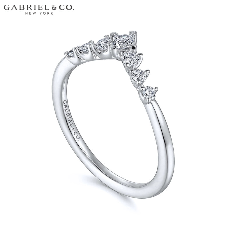 0.30ctw Natural Diamond Chevron Ring 1.6mm