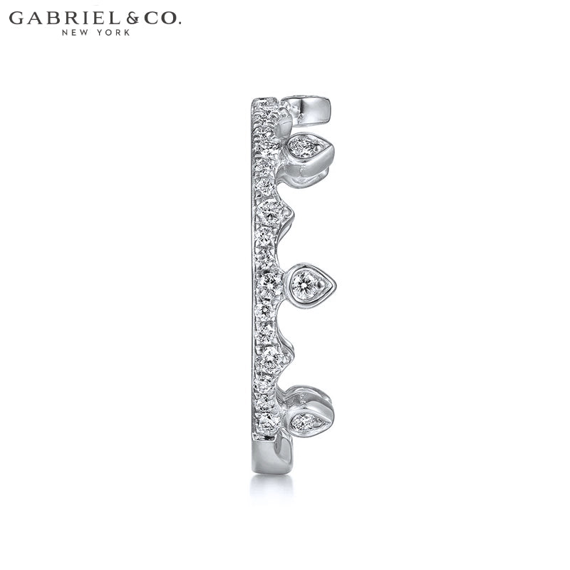 0.33ctw Natural Diamond French Pavé Crown Ring 4.1mm