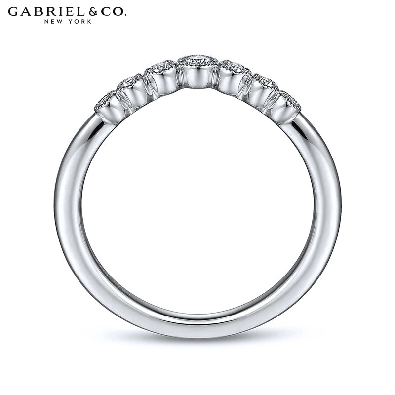 0.10ctw Natural Diamond Vintage Milgrain Curved Ring 1.7mm
