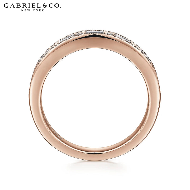 0.38ctw Natural Diamond Vintage Milgrain Ring 2.4mm