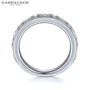 14kt Channel Set Diamond Milgrain Ring 3.5mm