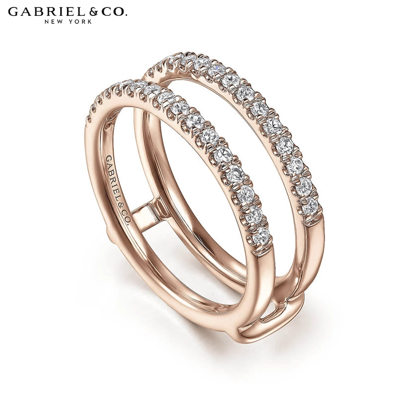 0.40ctw Natural Diamond French Pavé Ring Jacket 6.5mm