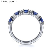 14kt Oval Sapphire & Diamond Ring 2.5mm