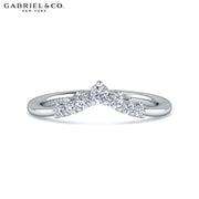 14kt Curved Diamond Ring 1.6mm
