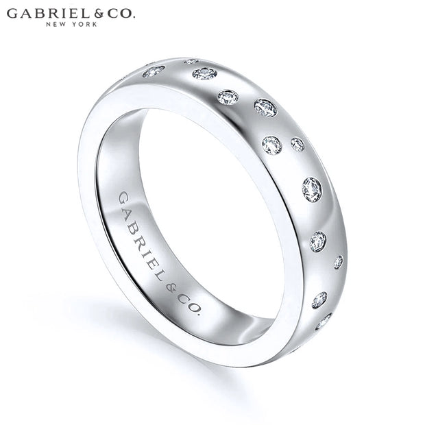 Natural Diamond Burnished Set Ring 4.2mm